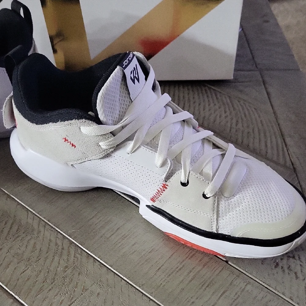 Jordan One Take 5 White Athletic Sneakers Black Red With Box